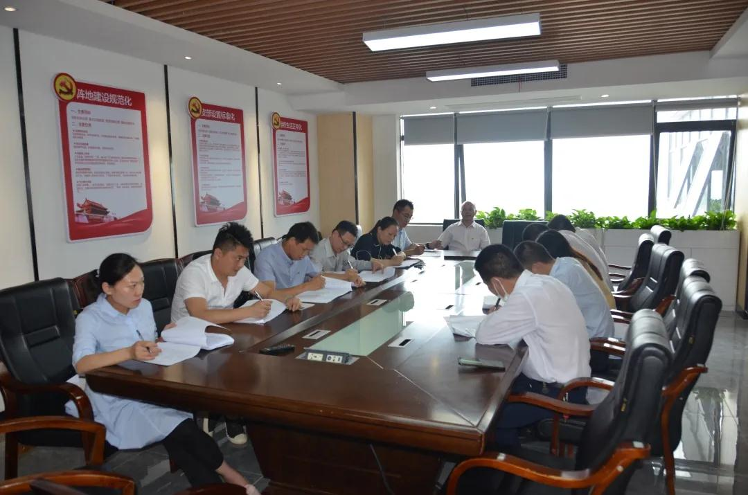 長(zhǎng)沙高新區(qū)非公黨建4聯(lián)組及17聯(lián)組發(fā)展黨員 述職評(píng)議會(huì)暨書記講黨課活動(dòng)在九九智能環(huán)保召開(kāi)